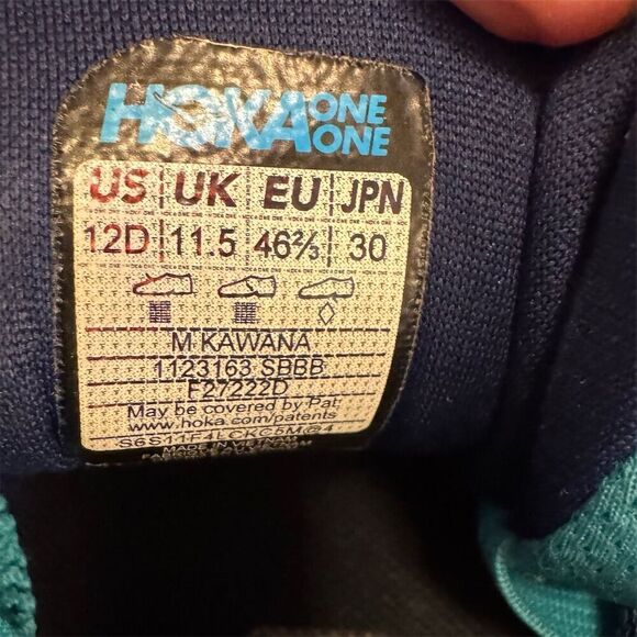 Hoka One One Kawana Men's Low-Top Sneakers Blue Men’s Size 12D - Picture 9 of 11